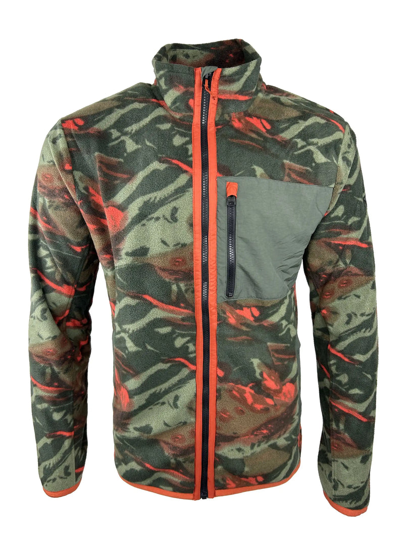 Saltrock Mens Terran Zip Through Fleece Dark Green Camo Northern