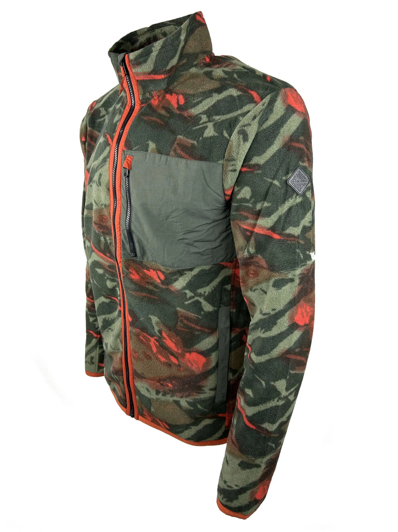 Saltrock Mens Terran Zip Through Fleece Dark Green Camo Northern