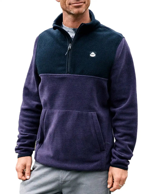 Saltrock Mens Theo II 1/4 Zip Neck Fleece Dark Purple Northern