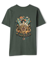 Saltrock Mens Tiger Tattoo T-Shirt Dark Green Northern Ireland Belfast