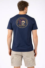 Saltrock Mens Trail Badge Print T-Shirt Blue Northern Ireland Belfast