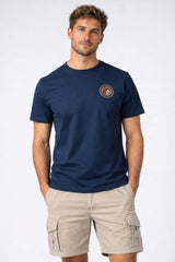 Saltrock Mens Trail Badge Print T-Shirt Blue Northern Ireland Belfast