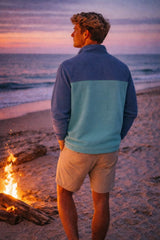 Saltrock Mens Zaki 1/4 Zip Fleece Blue Northern Ireland Belfast