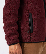 Saltrock Wye Nep Men’s Full Zip Fleece Jacket Dark Red Northern
