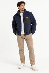 Saltrock Wye Nep Men’s Full Zip Fleece Jacket Dress Blue Northern