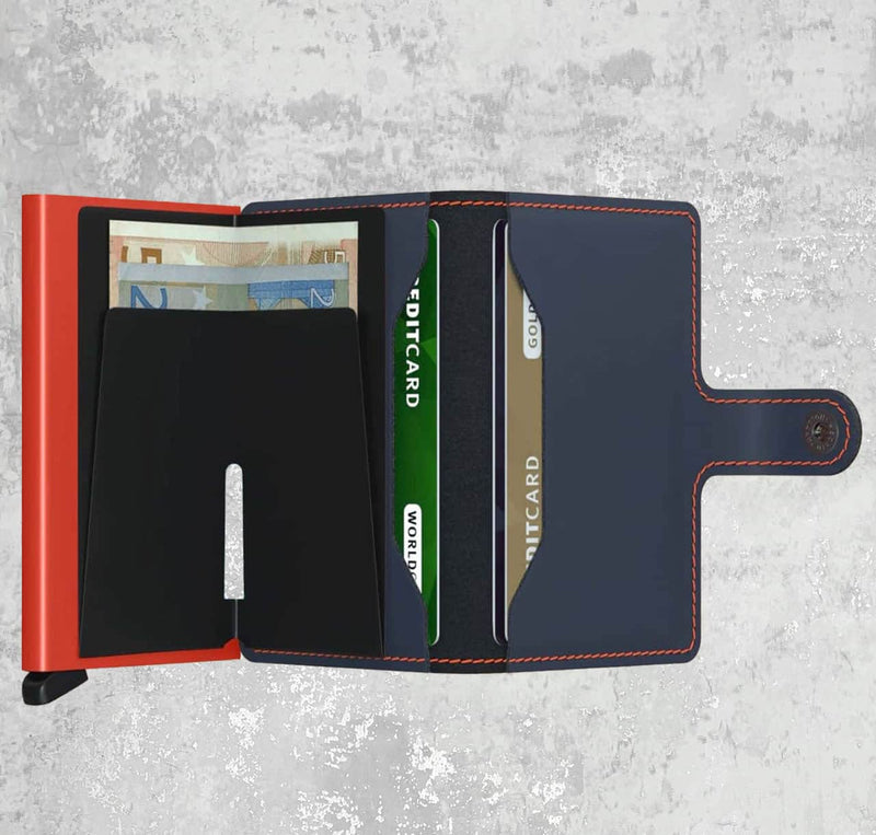 Secrid Mini Wallet Matte Night Blue/Orange Ballynahinch Northern