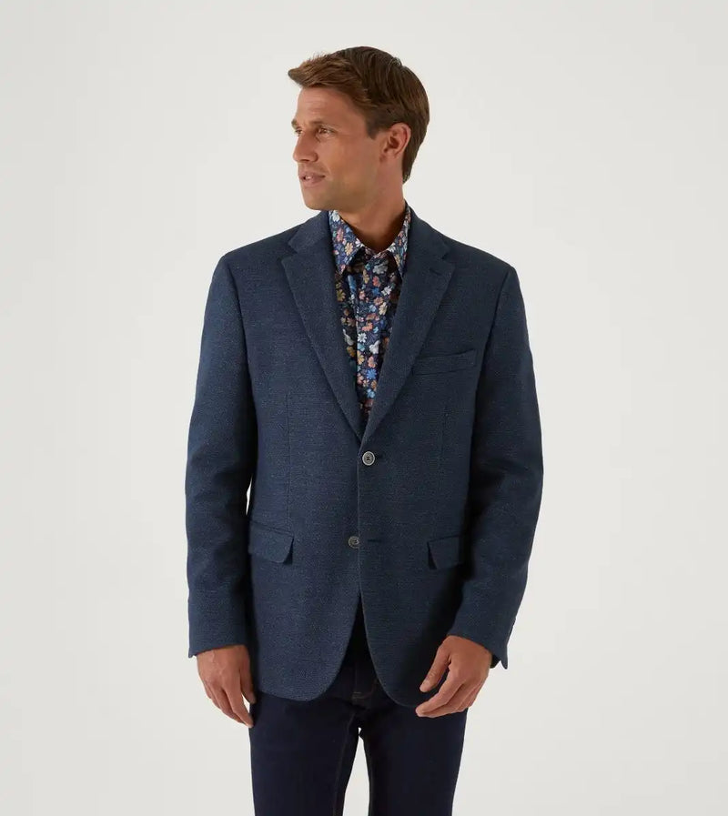 Skopes Mens Tailored Warlow Tweed Blazer Jacket Navy Ballynahinch