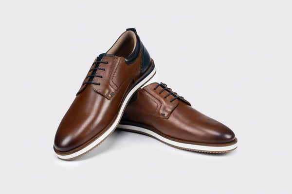 Sloane Shoes Brandon Casual Trainers Cognac/Navy Northern Ireland