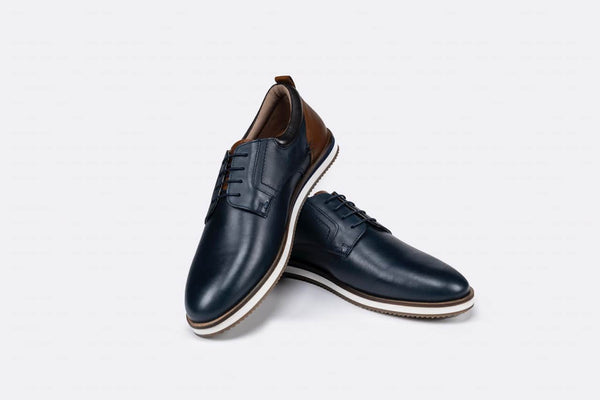 Sloane Shoes Brandon Casual Trainers Navy/Cognac Northern Ireland