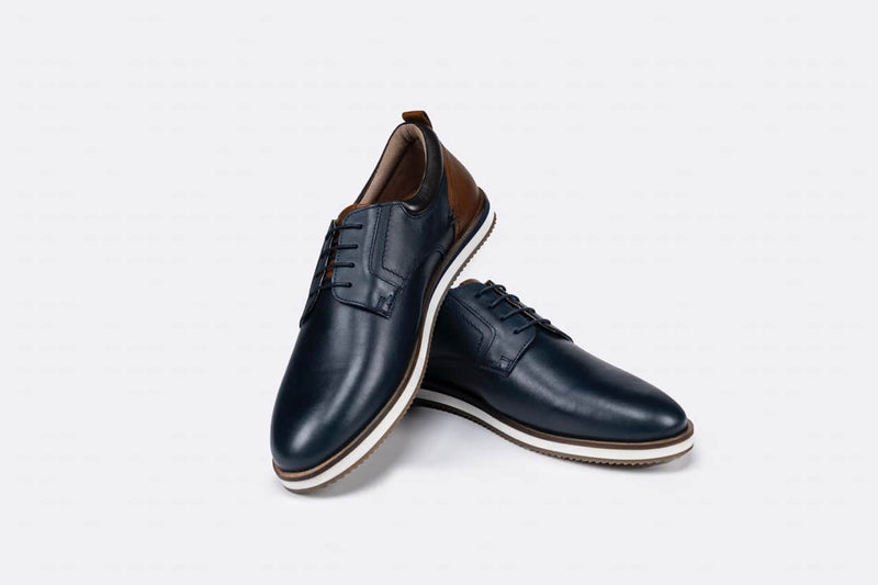 Sloane Shoes Brandon Casual Trainers Navy/Cognac Northern Ireland