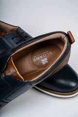 Sloane Shoes Brandon Casual Trainers Navy/Cognac Northern Ireland