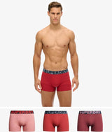 Superdry 3 Pack Boxers Underwear Berry Red Marl/Hike Red Marl/Mid Red