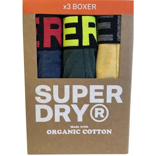 Superdry Boxers Dark Indigo Blue Marl/Buck Green Marl/Nautical Yellow