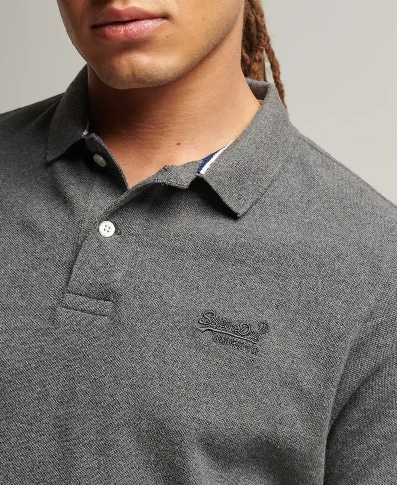 Superdry Classic Pique Polo Rich Charcoal - Shirts & Tops