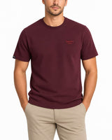 Superdry Essential Serif Logo Embroidered T-Shirt Tawny Port Marl