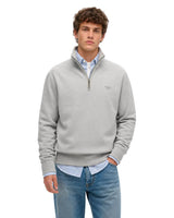 Superdry Essential Serif Logo Half Zip Sweatshirt Dark Vintage Grey