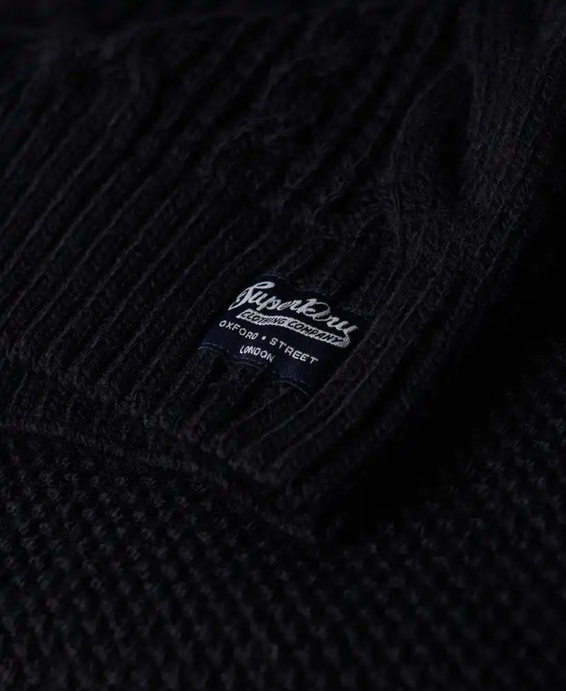 Superdry Jacob Henley Jumper M6110639A Eclipse Navy Northern Ireland