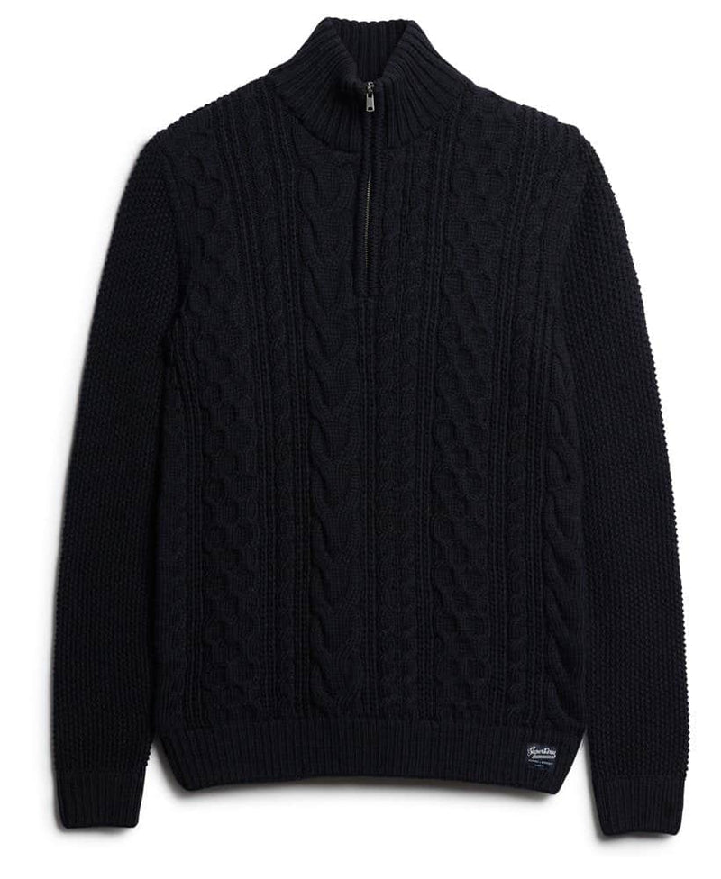 Superdry Jacob Henley Jumper M6110639A Eclipse Navy Northern Ireland