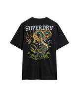 Superdry Men’s Tattoo Graphic Loose Fit T - Shirt Washed Black