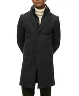 Superdry Mens 2 In 1 Towncoat Overcoat Black Herringbone Northern