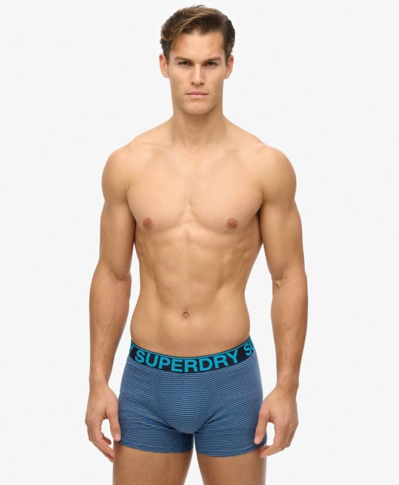 Superdry Mens 3 Pack Boxers Navy/Blue Stripe/Navy Feeder Northern