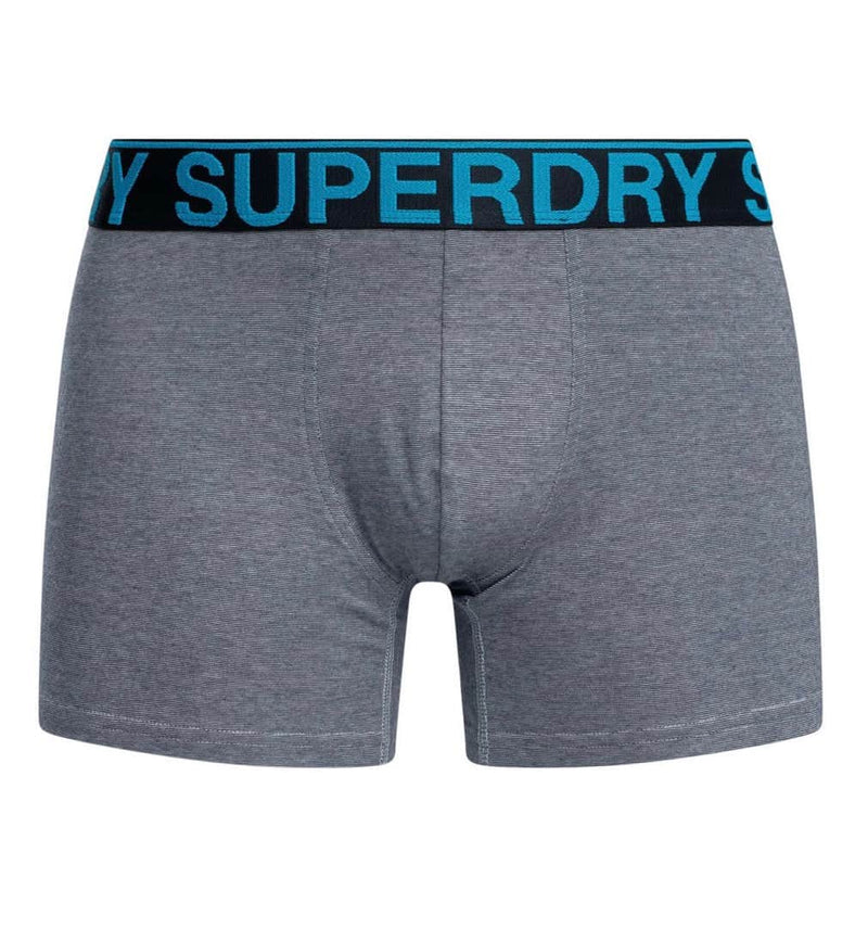 Superdry Mens 3 Pack Boxers Navy/Blue Stripe/Navy Feeder Northern