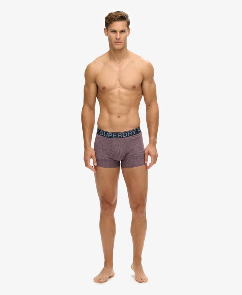 Superdry Mens 3 Pack Boxers Navy/Port Stripe/Grey Marl Northern