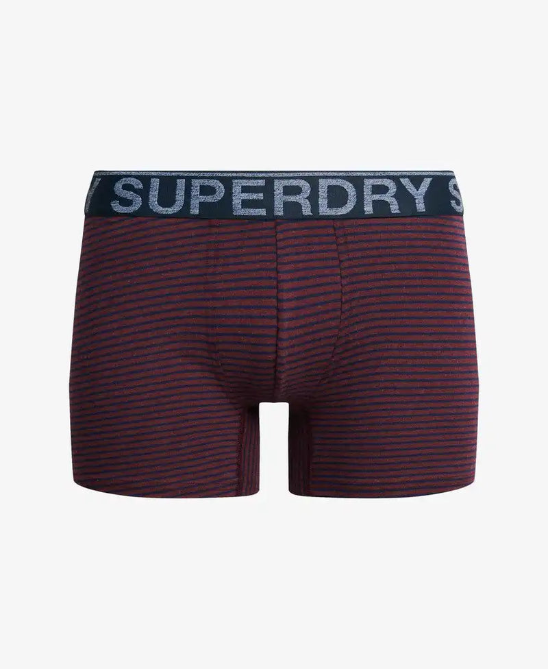 Superdry Mens 3 Pack Boxers Navy/Port Stripe/Grey Marl Northern