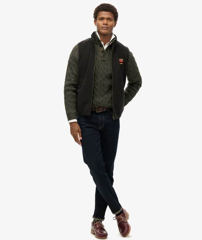 Superdry Mens Active Fleece Gilet Black Northern Ireland Belfast