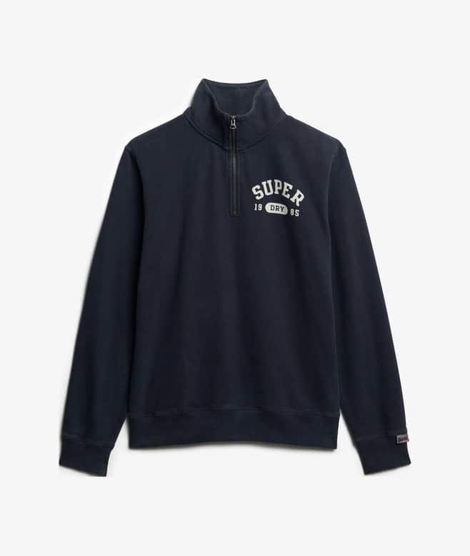 Superdry Mens Athletic Essential Half Zip Sweatshirt Bradley Navy