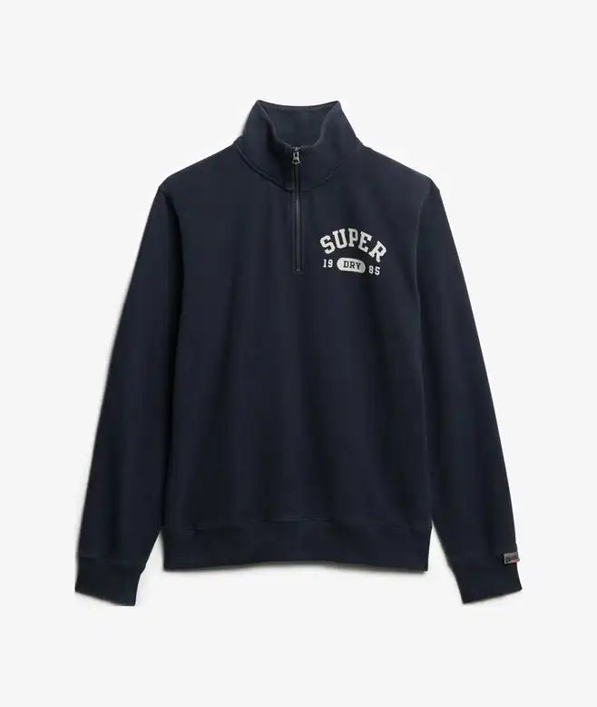 Superdry Mens Athletic Essential Half Zip Sweatshirt Bradley Navy