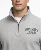Superdry Mens Athletic Essential Half Zip Sweatshirt Cadet Grey