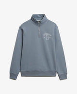 Superdry Mens Athletic Essential Half Zip Sweatshirt Flint Stone Blue