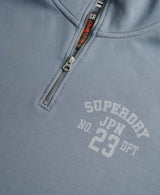 Superdry Mens Athletic Essential Half Zip Sweatshirt Flint Stone Blue