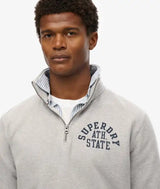 Superdry Mens Athletic Essential Half Zip Sweatshirt Grey Marl