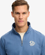 Superdry Mens Athletic SD Co Half Zip Sweatshirt Bay Blue Northern