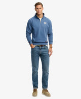 Superdry Mens Athletic SD Co Half Zip Sweatshirt Bay Blue Northern