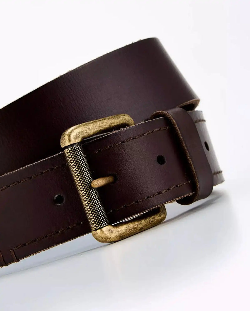 Superdry Men’s Badgeman Leather Belt Dark Brown Northern Ireland