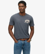 Superdry Mens Biker Rock Relaxed T-Shirt Heavy Backstage Black