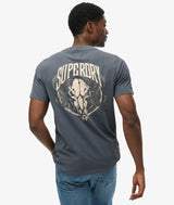 Superdry Mens Biker Rock Relaxed T-Shirt Heavy Backstage Black