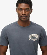 Superdry Mens Biker Rock Relaxed T-Shirt Heavy Backstage Black