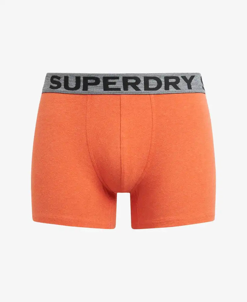 Superdry Mens Boxers 3 Pack Black/Bright Orange Marl/Noos Grey Marl