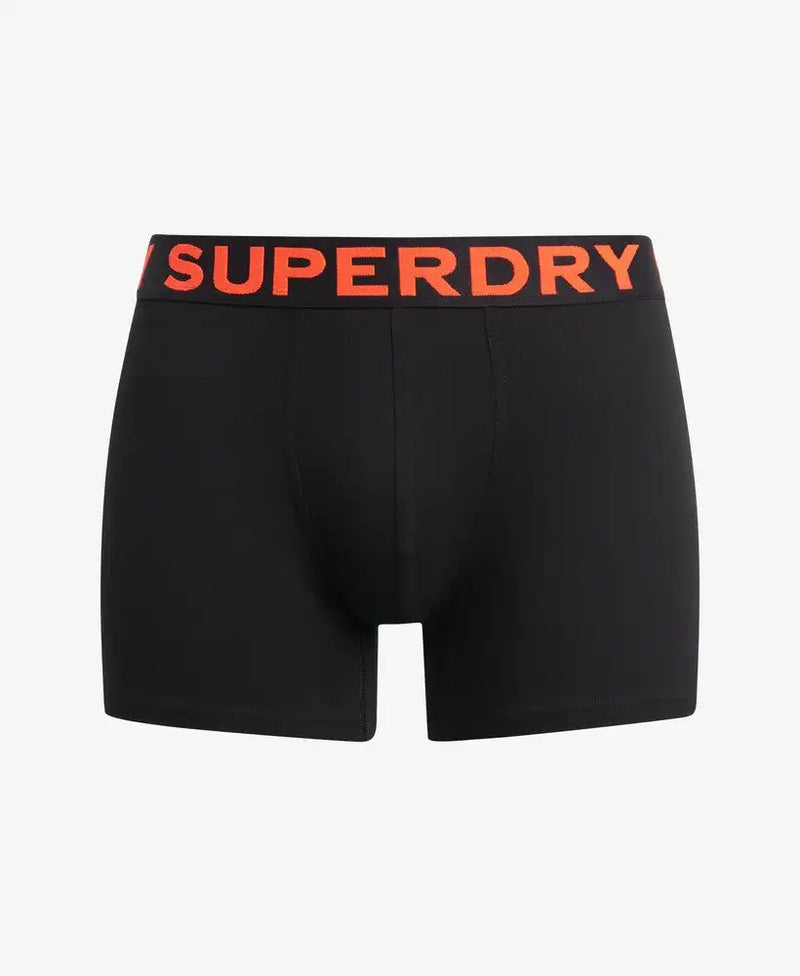 Superdry Mens Boxers 3 Pack Black/Bright Orange Marl/Noos Grey Marl