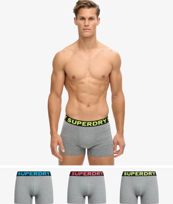 Superdry Mens Boxers 3 Pack Noos Grey Marl Northern Ireland Belfast