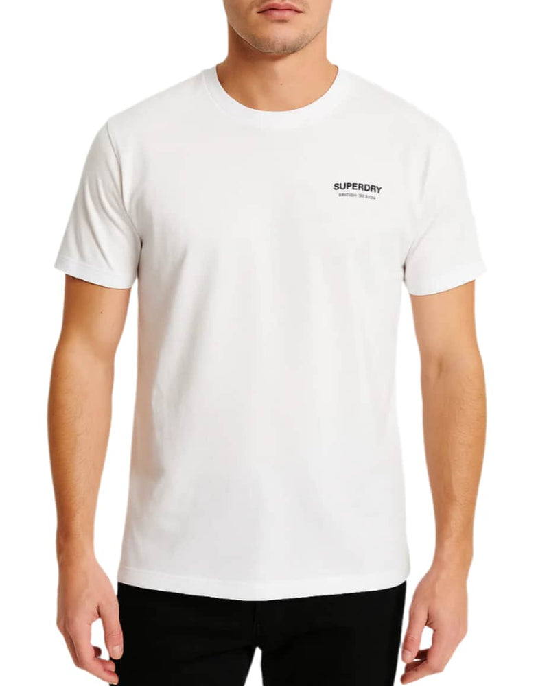 Superdry Mens British Design Relaxed T-Shirt Optic White Northern
