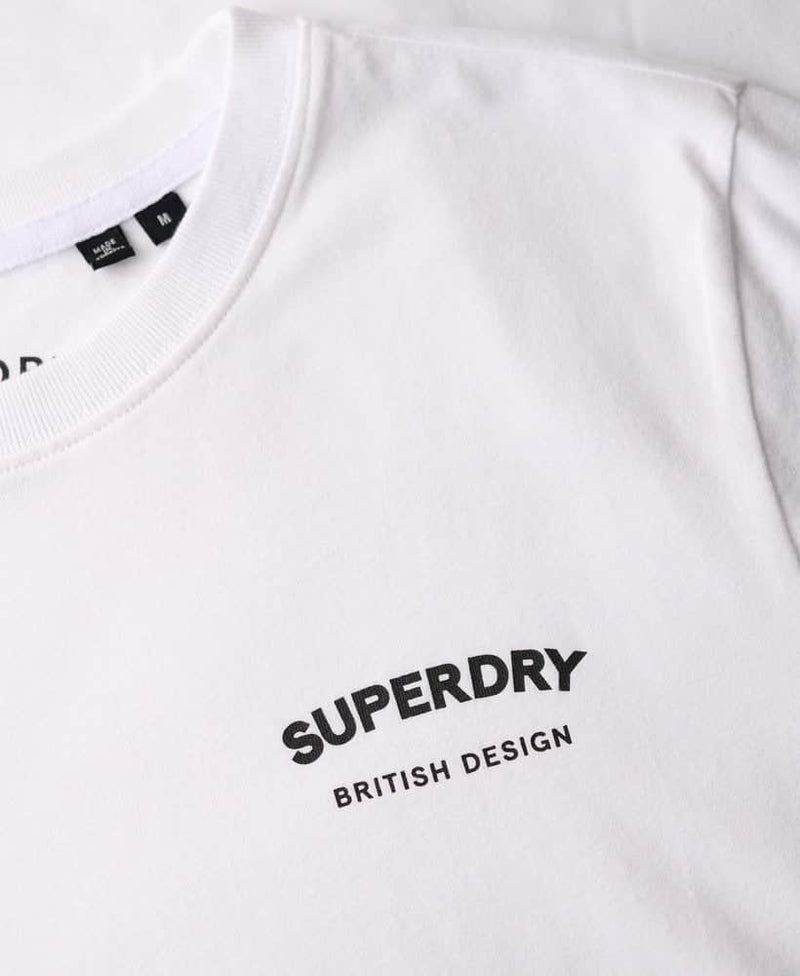 Superdry Mens British Design Relaxed T-Shirt Optic White Northern