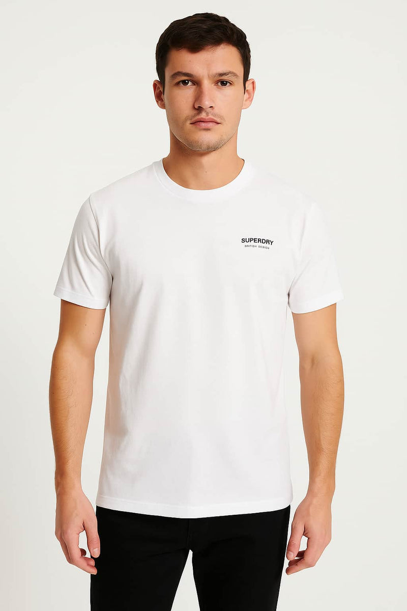 Superdry Mens British Design Relaxed T-Shirt Optic White Northern