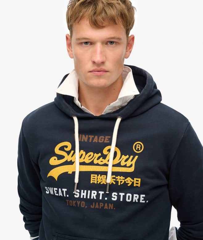 Superdry Mens Cali Relaxed Hoodie Eclipse Navy Northern Ireland