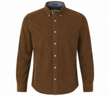 Superdry Mens Classic Needle Cord Shirt Winter Twig Beige/Brown