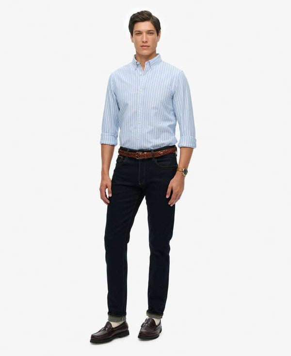 Superdry Mens Classic Oxford Shirt Broker Blue Stripe Northern